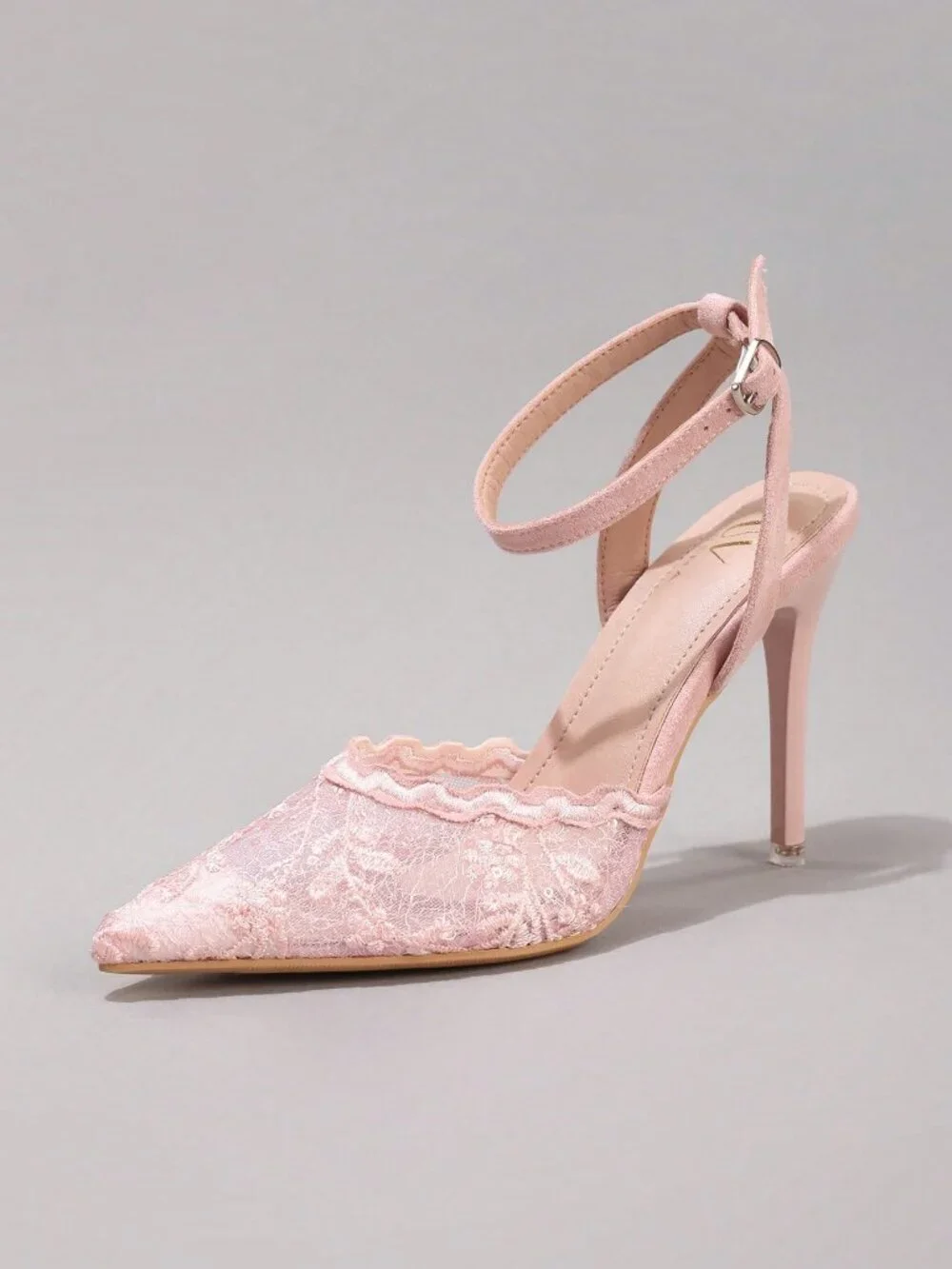 Pink Sexy Women's Lace Embroidered High Shoes